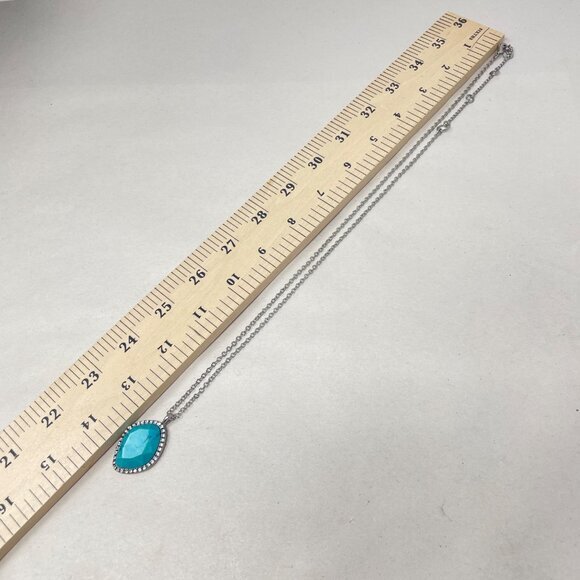 Chloe + Isabel Necklace & Bracelet Set Faux Turquoise Blue Pave Silver-Tone - Picture 6 of 7